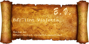 Bálint Violetta névjegykártya