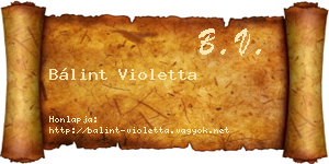 Bálint Violetta névjegykártya